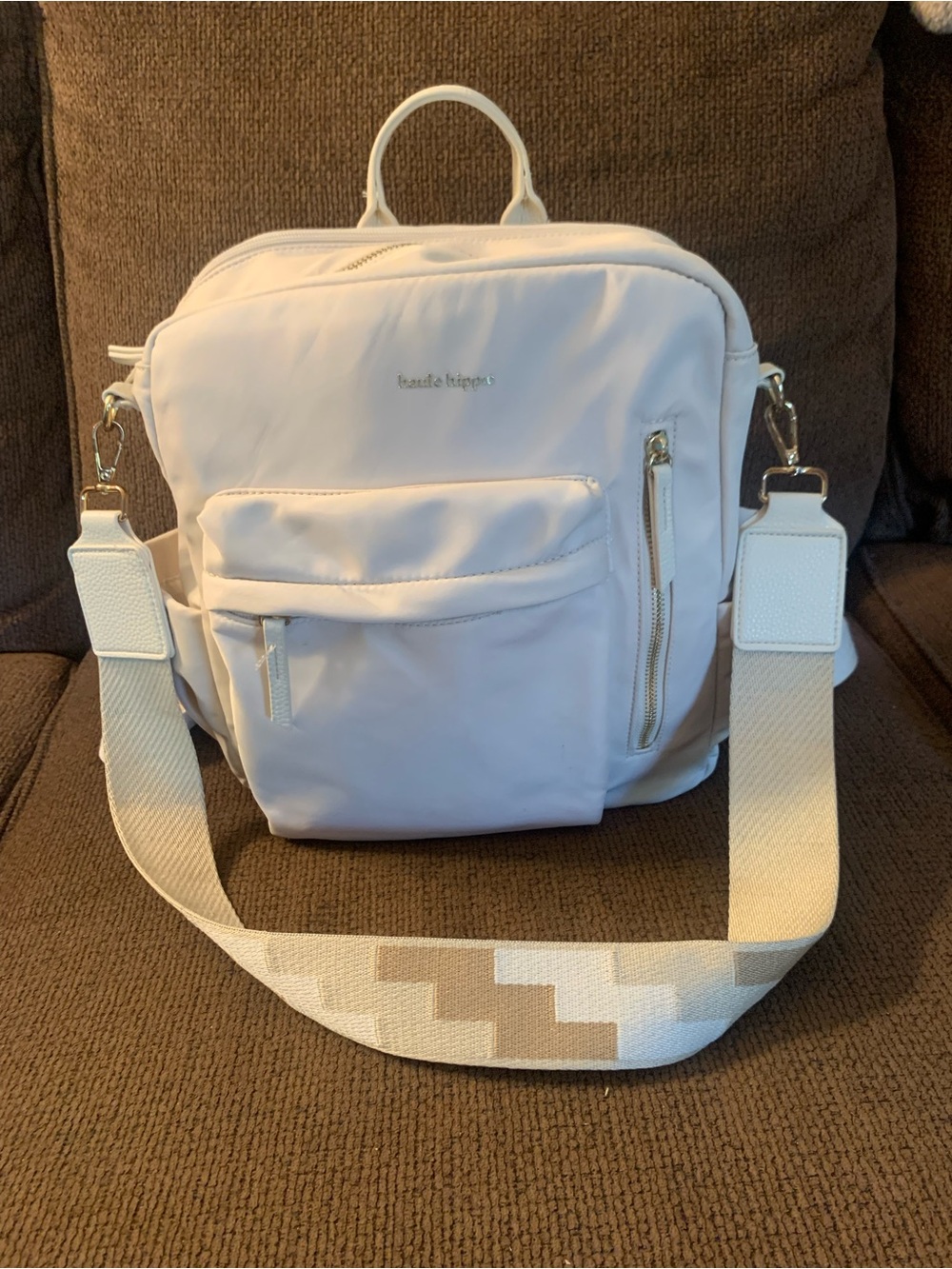 Hippie Haute cream Nylon Convertible women’s Backpack